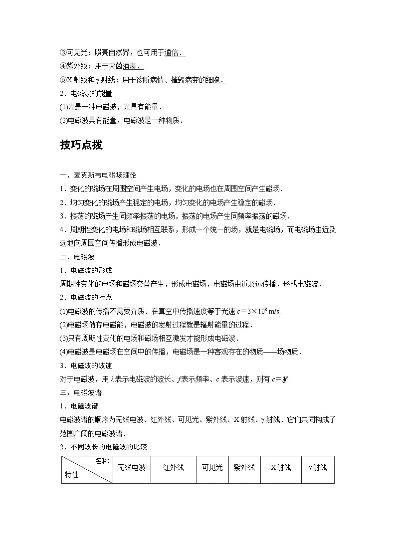新教材高中物理必修第三册分层提升讲义19 B电磁波的发现及应用 中档版（含解析）第2页