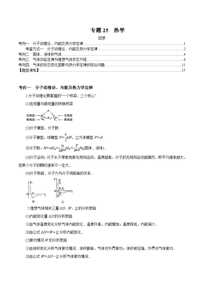 新高考物理三轮冲刺突破练习专题25热学2022-2023高考三轮精讲突破训练（含解析）01