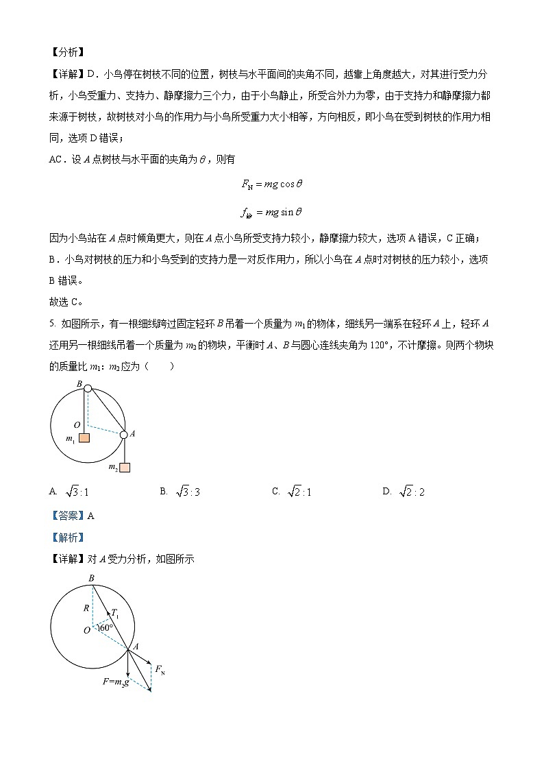 【期中真题】吉林省长春市东北师范大学附属中学2022-2023学年高一上学期期中物理试题.zip03