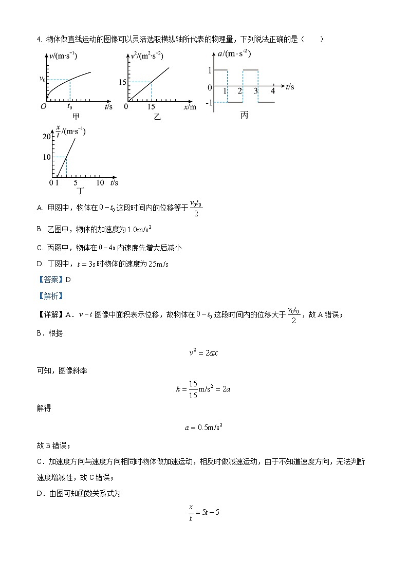 【期中真题】湖南省长沙市雅礼中学2022-2023学年高一上学期期中物理试题（解析版）第3页