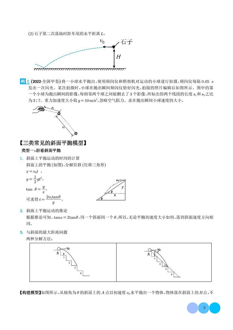 2024年高考物理二轮复习专题抛体运动模型（原卷版+解析版）03