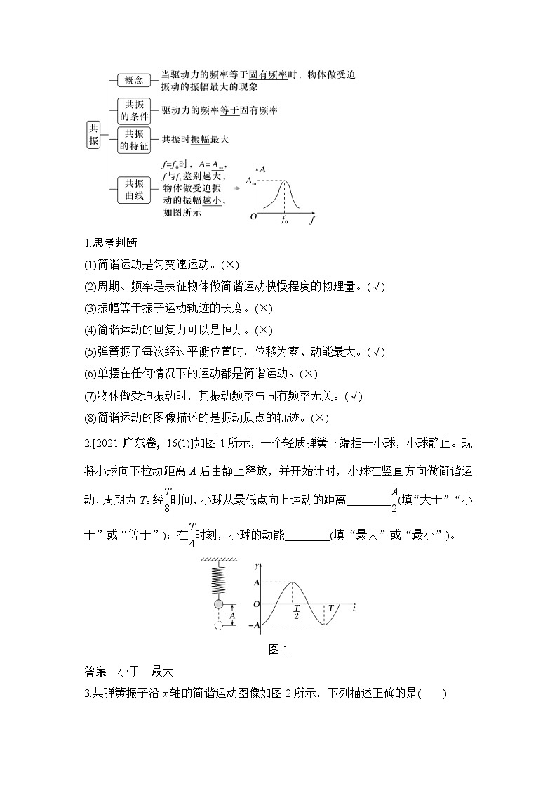 新高考物理一轮复习讲义第7章 机械振动和机械波 第1讲 机械振动 (含解析)03