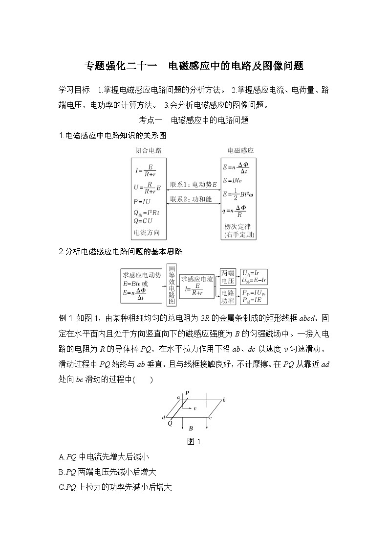 新高考物理一轮复习讲义第11章 电磁感应 专题强化二十一 电磁感应中的电路及图像问题 (含解析)01