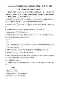 2023-2024学年黑龙江省哈尔滨师范大学附属中学高三上学期第二次调研考试 物理（含解析）