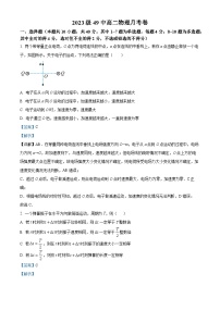 湖北省武汉市第四十九中学2023-2024学年高二物理上学期10月月考试题（Word版附解析）