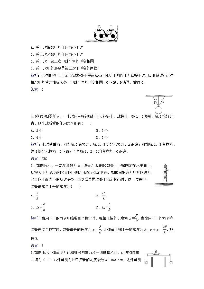 2023_2024学年新教材高中物理课时评价作业十一弹力粤教版必修第一册02