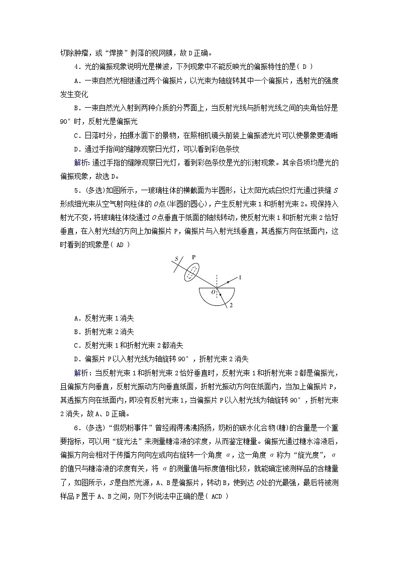 新教材适用2023_2024学年高中物理第4章光6光的偏振激光提能作业新人教版选择性必修第一册02