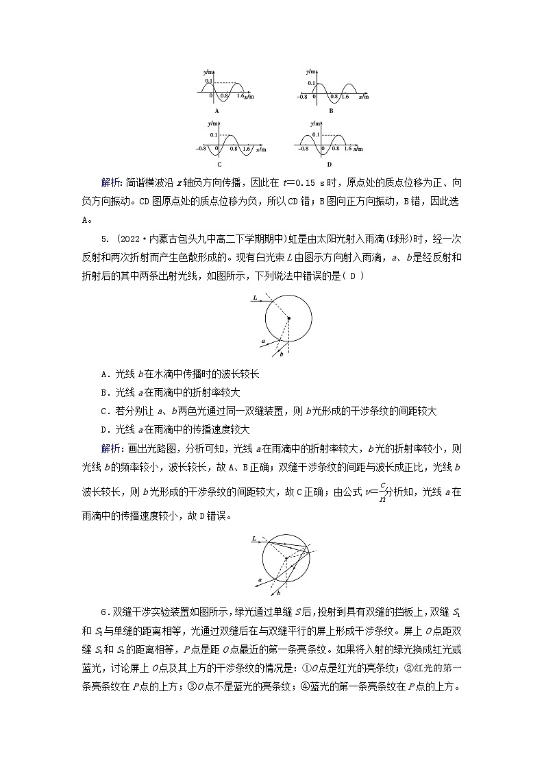 新教材适用2023_2024学年高中物理本册综合学业质量标准检测A新人教版选择性必修第一册第3页