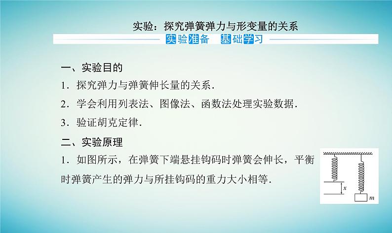 2023_2024学年新教材高中物理第三章相互作用实验：探究弹簧弹力与形变量的关系课件粤教版必修第一册02