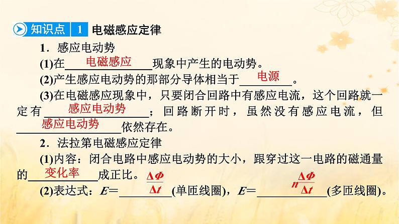 新教材适用2023_2024学年高中物理第2章电磁感应2法拉第电磁感应定律第1课时法拉第电磁感应定律课件新人教版选择性必修第二册08