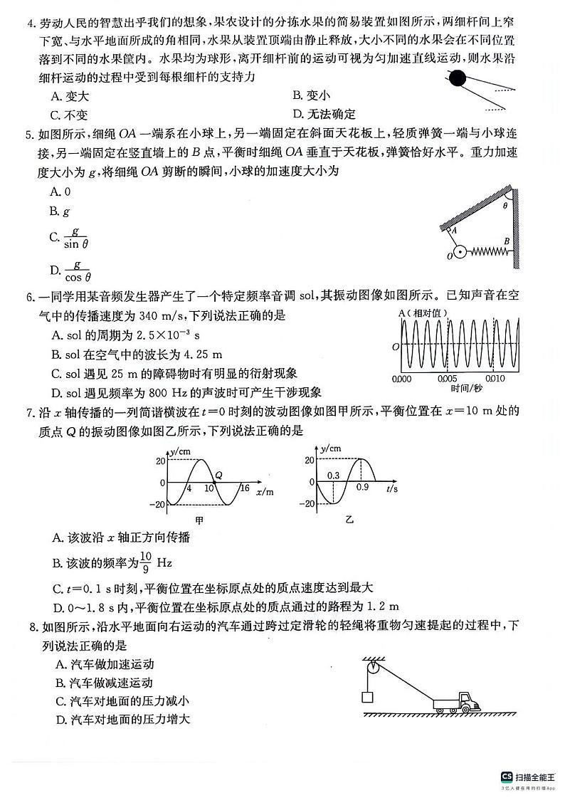 2024贵州省部分学校高三上学期10月月考物理PDF版无答案第2页