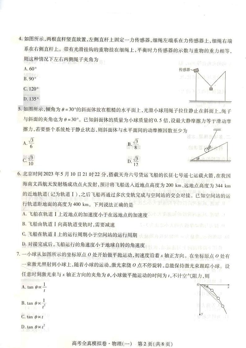 2023-2024学年海南省高考模拟卷（一）物理试题（含答案）第2页