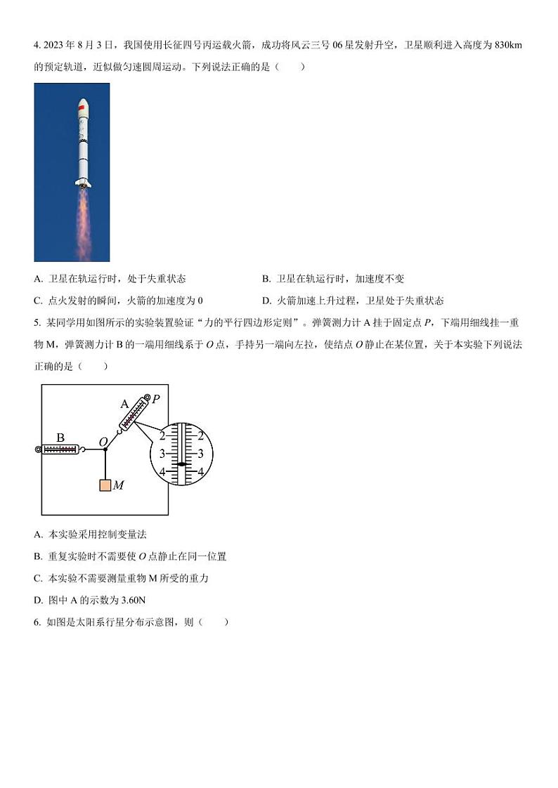 2023-2024学年江苏高邮高三期初学情调研测试 物理试题（含答案）第2页