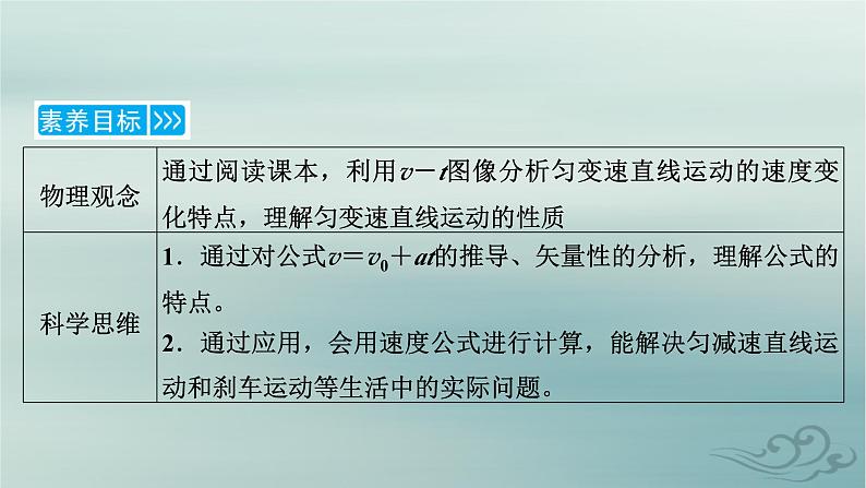 新教材适用2023_2024学年高中物理第2章匀变速直线运动的研究2匀变速直线运动的速度与时间的关系课件新人教版必修第一册06