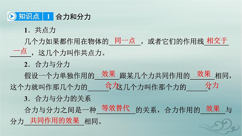 新教材适用2023_2024学年高中物理第3章相互作用__力4力的合成和分解第1课时合力和分力力的合成和分解课件新人教版必修第一册08