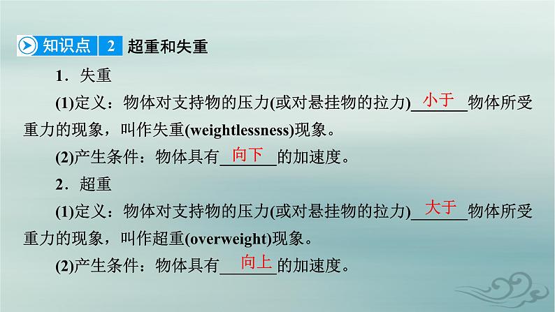 新教材适用2023_2024学年高中物理第4章运动和力的关系6超重和失重课件新人教版必修第一册第8页