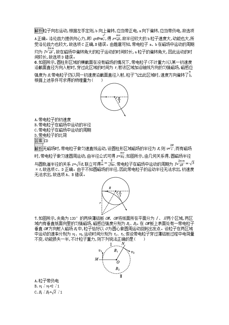 广西专版2023_2024学年新教材高中物理第1章安培力与洛伦兹力3带电粒子在匀强磁场中的运动课后训练新人教版选择性必修第二册03