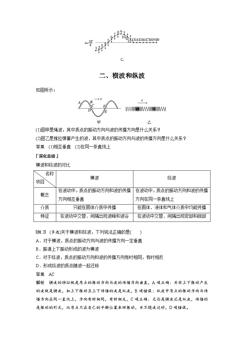 人教版高中物理新教材同步讲义 选择性必修第一册 第3章 1　波的形成（含解析）03