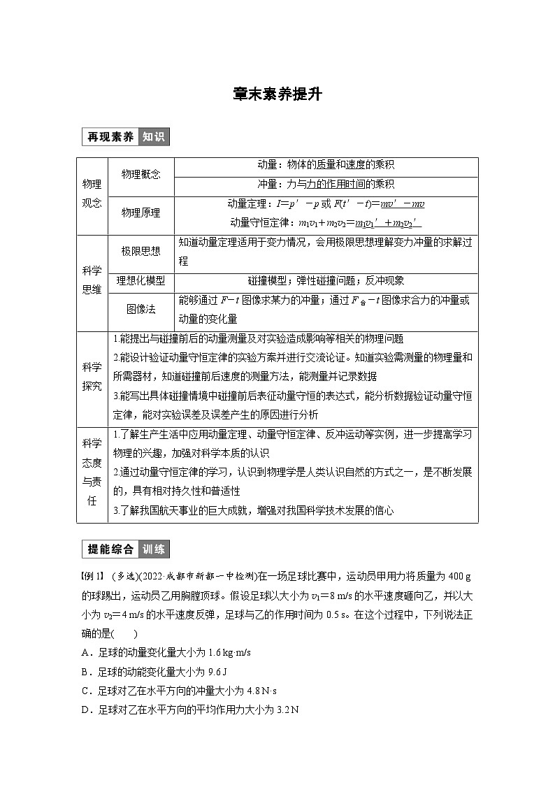 人教版高中物理新教材同步讲义 选择性必修第一册 第1章 章末素养提升（含解析）01