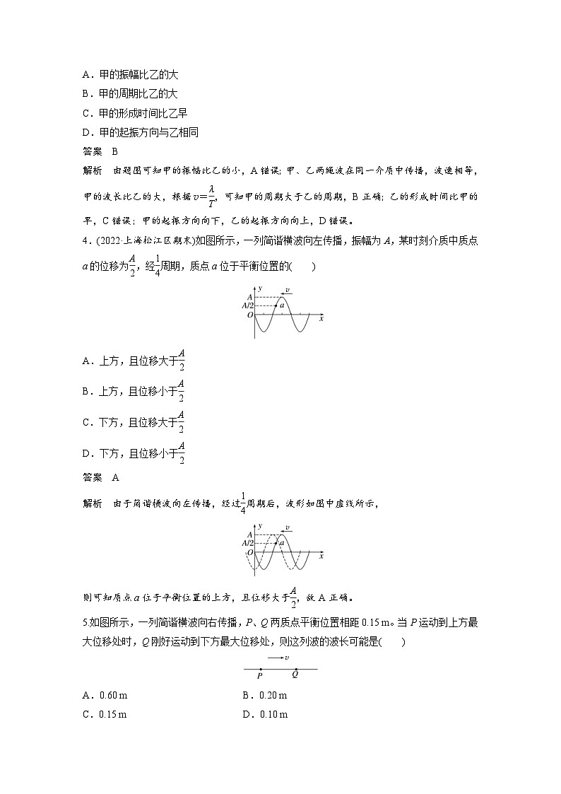 人教版高中物理新教材同步讲义 选择性必修第一册 第3章 章末检测试卷(三)（含解析）02