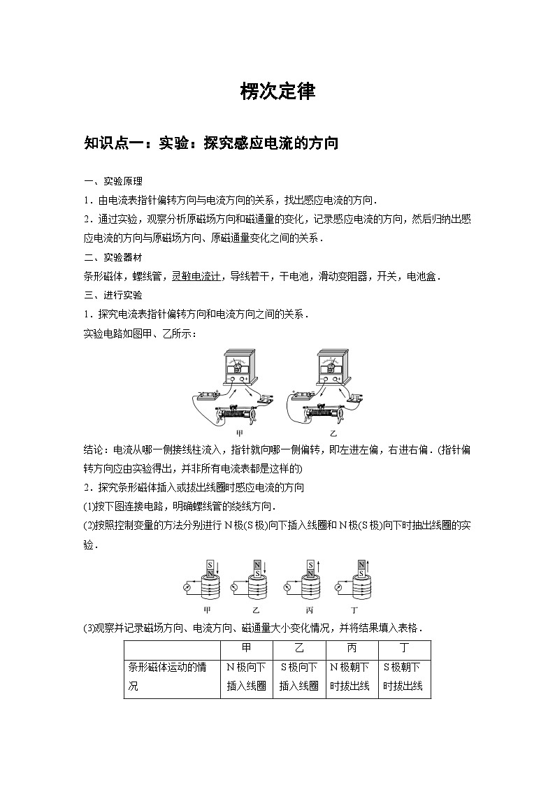 新教材高中物理选修第二册分层提升讲义05 B楞次定律 中档版（含解析）01