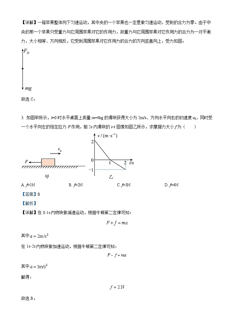 广东省中山市华侨中学2022-2023学年高三上学期（港澳班）第二次模拟考物理试题（解析版）第2页