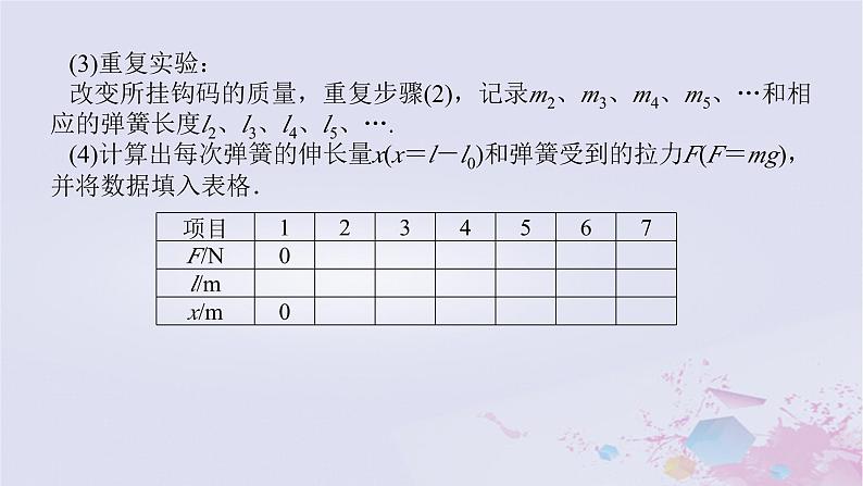 2024版新教材高中物理第三章相互作用__力3.1重力与弹力3.1.2实验：探究弹簧弹力与形变量的关系课件新人教版必修第一册第5页