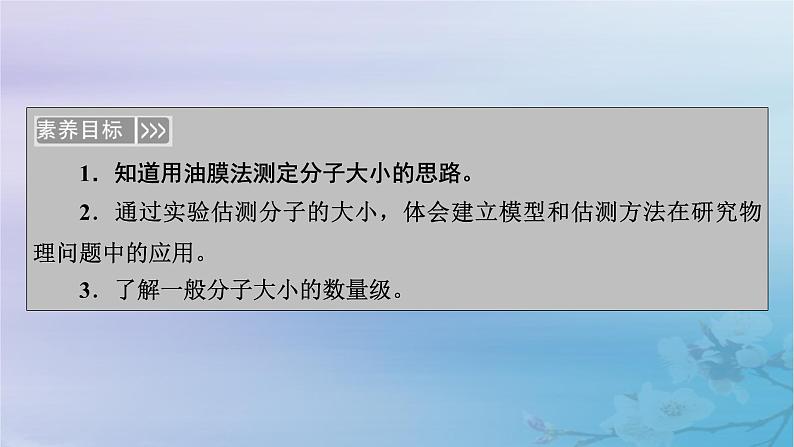 新教材适用2023_2024学年高中物理第1章分子动理论2实验：用油膜法估测油酸分子的大小课件新人教版选择性必修第三册第6页