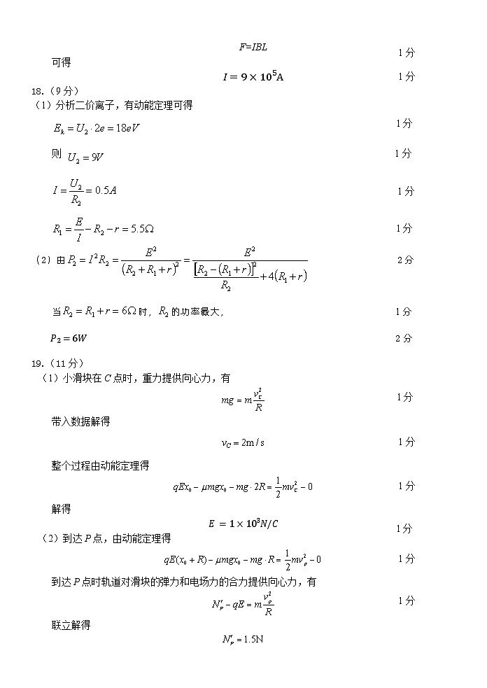 2024温州十校联合体高二上学期期中考试物理含答案02