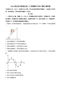 2024届北京市海淀区高三上学期期中考试 物理 (解析版)