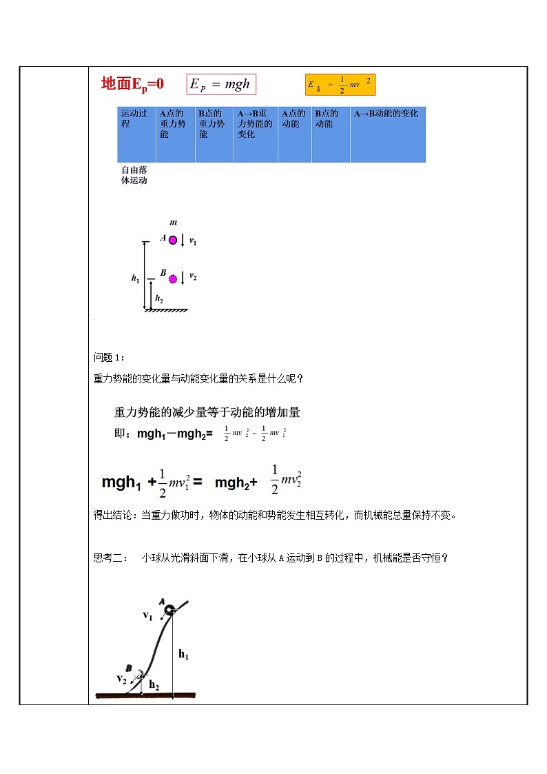 8.4 专题 机械能守恒定律的适用条件 教学设计  高中物理人教版（2019）必修第二册02