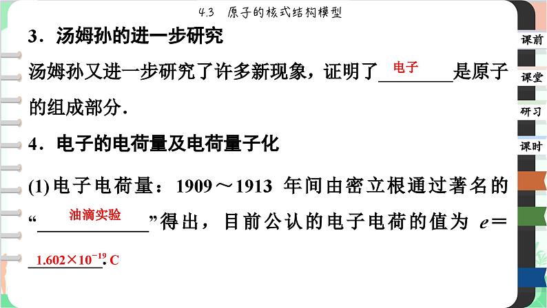 人教版（2019）物理选择性必修第三册 4.3　原子的核式结构模型课件第7页