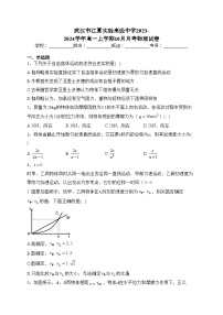 武汉市江夏实验高级中学2023-2024学年高一上学期10月月考物理试卷(含答案)