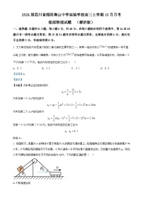 2024届四川省绵阳南山中学实验学校高三上学期10月月考理综物理试题  （解析版）