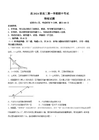 重庆市渝中区2023-2024学年高三上学期期中考试物理试题及答案