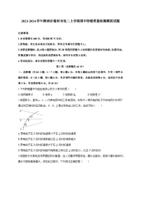 2023-2024学年陕西省榆林市高二上学期期中物理质量检测模拟试题（含解析）