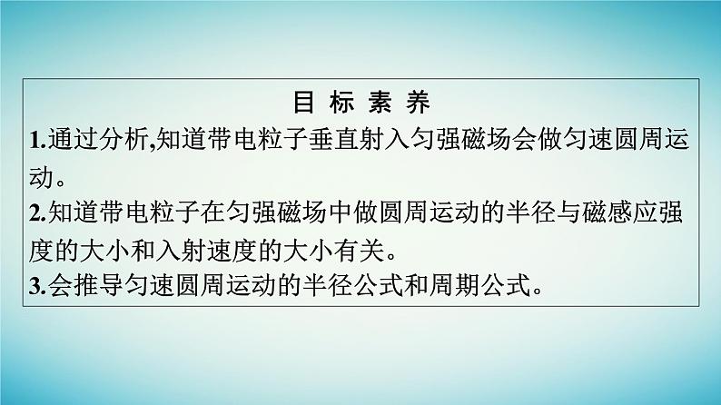 广西专版2023_2024学年新教材高中物理第1章安培力与洛伦兹力3带电粒子在匀强磁场中的运动课件新人教版选择性必修第二册第4页