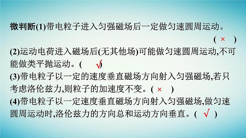 广西专版2023_2024学年新教材高中物理第1章安培力与洛伦兹力3带电粒子在匀强磁场中的运动课件新人教版选择性必修第二册第8页