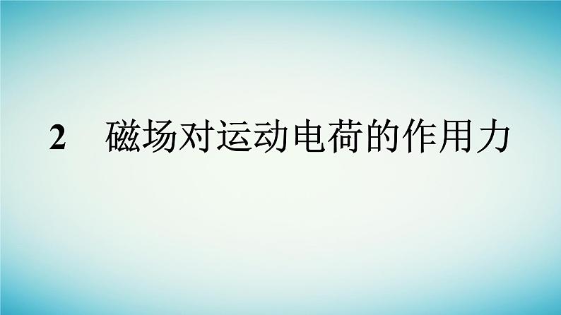 广西专版2023_2024学年新教材高中物理第1章安培力与洛伦兹力2磁吃运动电荷的作用力课件新人教版选择性必修第二册第1页