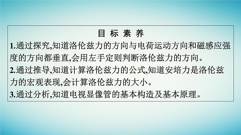 广西专版2023_2024学年新教材高中物理第1章安培力与洛伦兹力2磁吃运动电荷的作用力课件新人教版选择性必修第二册第4页