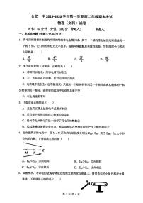 2019-2020学年安徽省合肥市第一中学高二上学期期末考试物理（文）试题 pdf版