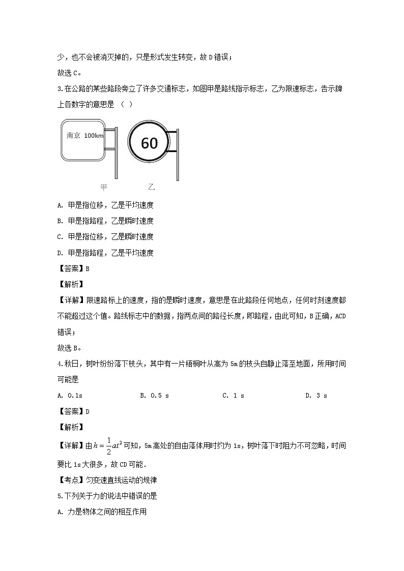 2019-2020学年江苏省淮阴中学高二学业水平合格性测试物理试题 解析版第2页