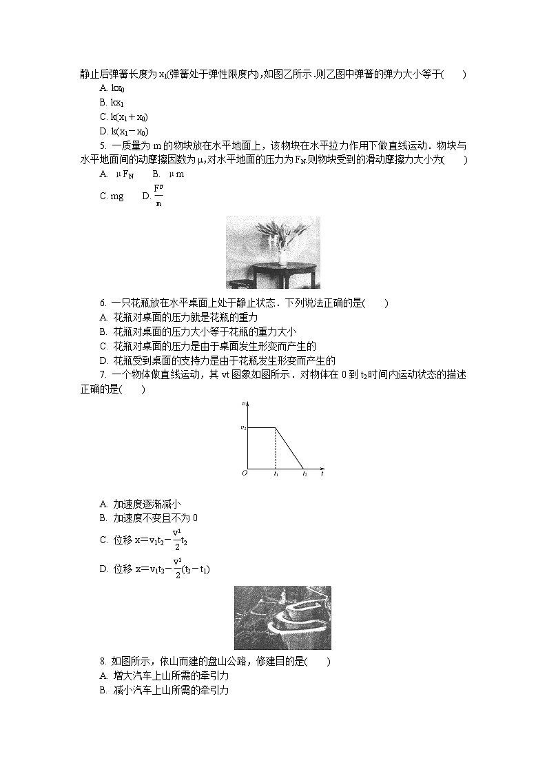 2019-2020学年江苏省盐城市高二学业水平合格性考试模拟试题（12月） 物理 Word版02