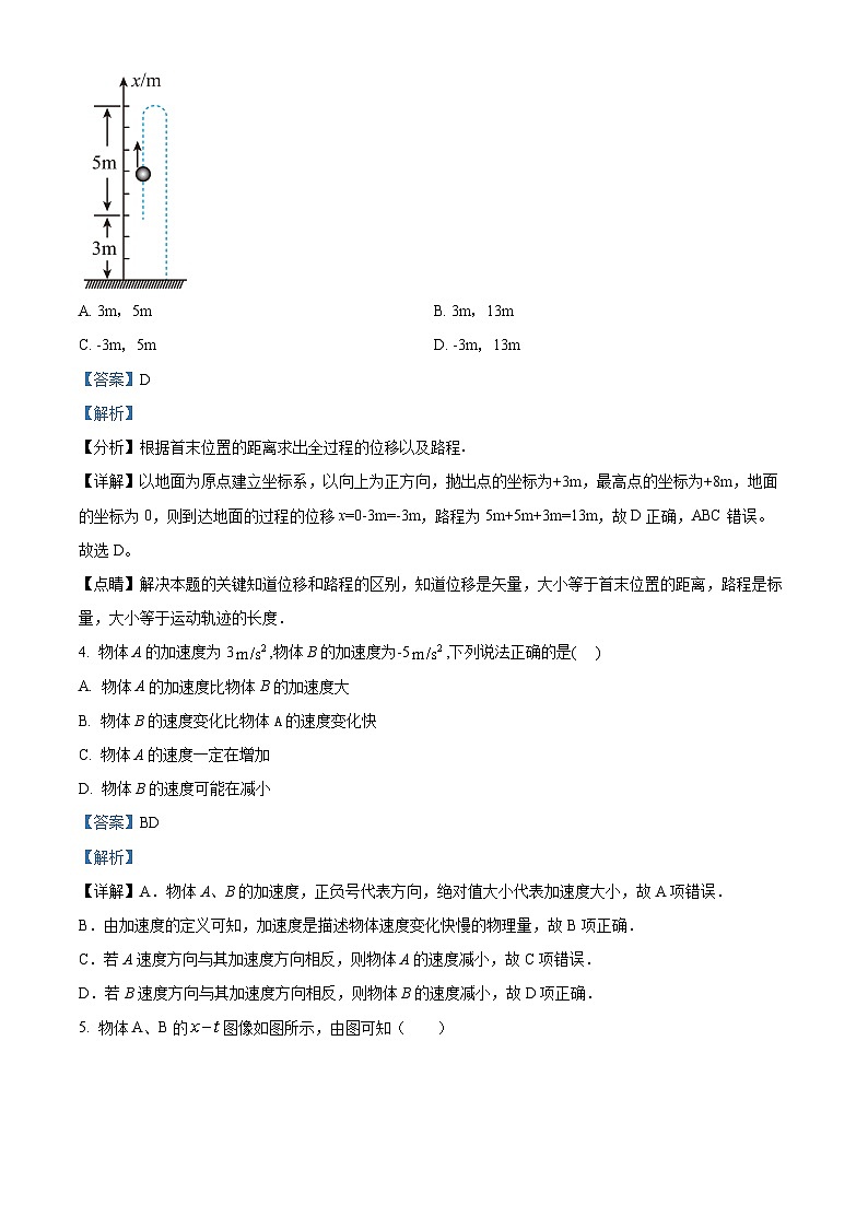 河南省三门峡市渑池县第二中学2023-2024学年高一上学期11月月考物理试题（解析版）03
