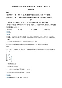 内蒙古赤峰实验中学2023-2024学年高一上学期期中物理试题（解析版）