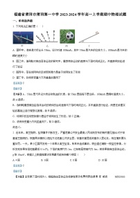 福建省莆田市莆田第一中学2023-2024学年高一上学期期中物理试题（解析版）