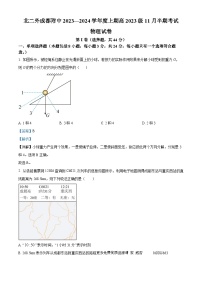 四川省成都市北京第二外国语学院成都附属中学2023-2024学年高一上学期11月半期考试物理试题（解析版）