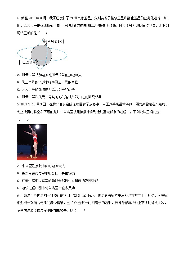 2024惠州高三上学期第二次调研考试物理试题含答案第2页