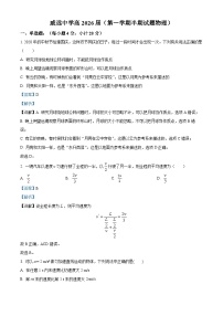 四川省内江市威远中学2023-2024学年高一上学期期中物理试题（Word版附解析）