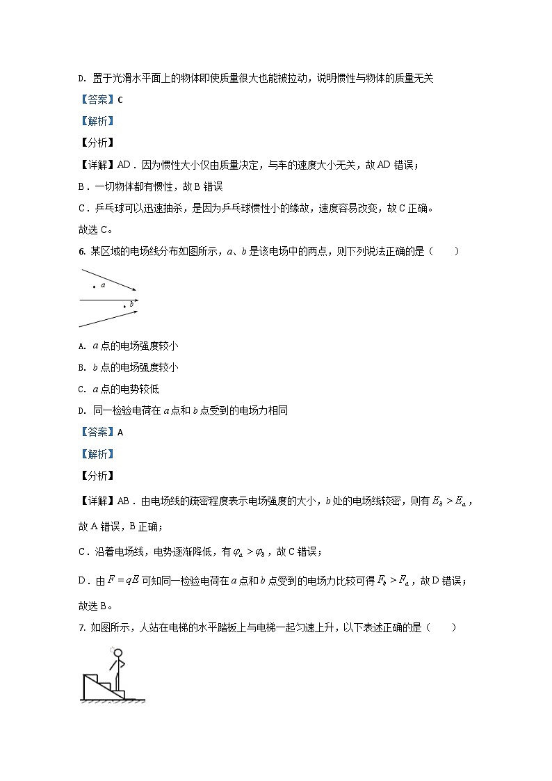 2020-2021学年天津市河北区高二上学期普通高中学业水平合格性模拟测试物理试题 解析版第3页